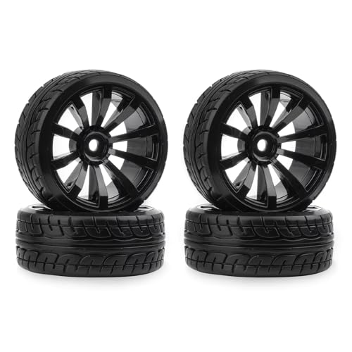 RC Räder Für Traxxas D4 Für HSP Für HPI Für Sakura Für TT01 Für Tamiya 1/10 RC Drift On-Road-Räder Hartprofilreifen Driften RC-Auto Drift Hartreifen(BlackA) von TOQPCZA
