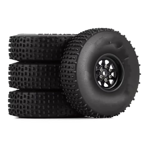 TOQPCZA RC Räder Für Axial Für SCX24 Für Riegel Für JLU Für Gladiator Für AX24 4PCS 65 * 19mm Comp Reifen & 1,0 Zoll Beadlock Felge RC Crawler Auto(Black) von TOQPCZA