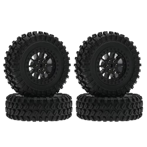 TOQPCZA RC Räder Für MN D90 98 99S 82 Für WPL C14 C24 C34 B14 B24 70mm Reifen Reifen Rad RC Auto Upgrades Teile Zubehör(Black) von TOQPCZA