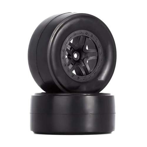 TOQPCZA RC Räder Für Slash Für 2WD Für Losi 22S Für DR10 2.2/3,0 Zoll Hinten Drag Für Racing Belted Rad Reifen 2PCS Schwarz Für 1/10 RC LKW Auto(DRT-001A) von TOQPCZA