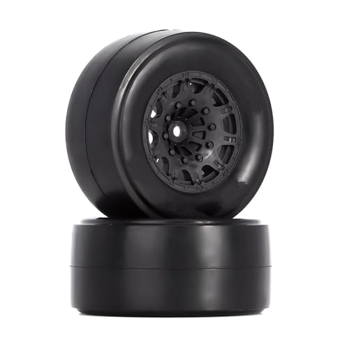 TOQPCZA RC Räder Für Slash Für 2WD Für Losi 22S Für DR10 2.2/3,0 Zoll Hinten Drag Für Racing Belted Rad Reifen 2PCS Schwarz Für 1/10 RC LKW Auto(DRT-001B) von TOQPCZA