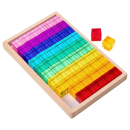 TOSPLUING Lichtbausteine Acryl Sensory Bausteine Acrylbausteine Acrylsteine Bunt Kinder Sensorik Spielzeug Acryl Würfel Bauklötze Bauspiel Stapelspielzeug(60 Stück) von TOSPLUING