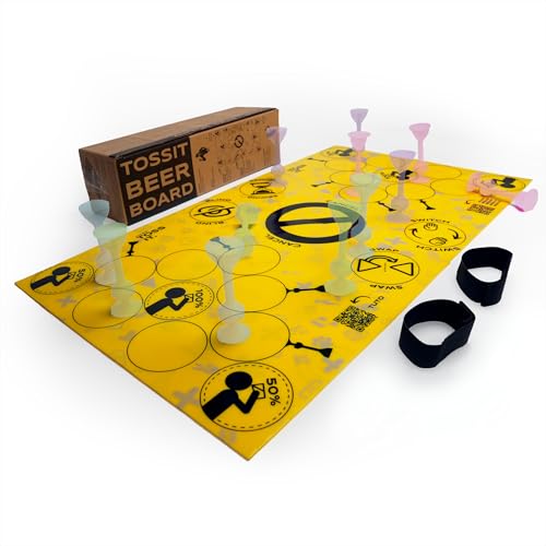 TOSSIT Board, Spielfeld für Darts Boccia Innen Außen, hochwertiges Silikon, vielfältige Spielmodi, Spaß Freunde Familie, tragbar rollbar, Bier Version von TOSSIT