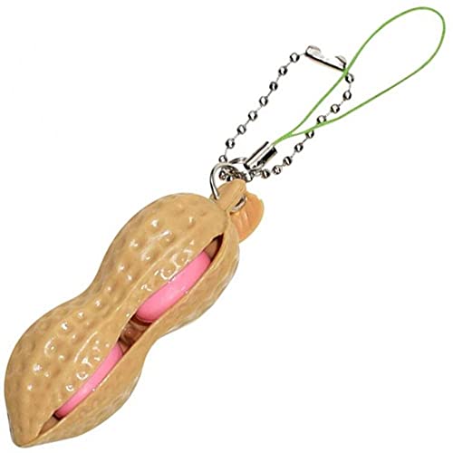 1pc Peanut Squeeze Spielt Keychain Handy-Beutel-Bean Kettenanhänger Ketten Sensory Handgriff Fingertip Spielzeug Stretchy Stress Relief Geschenk von TOSSPER