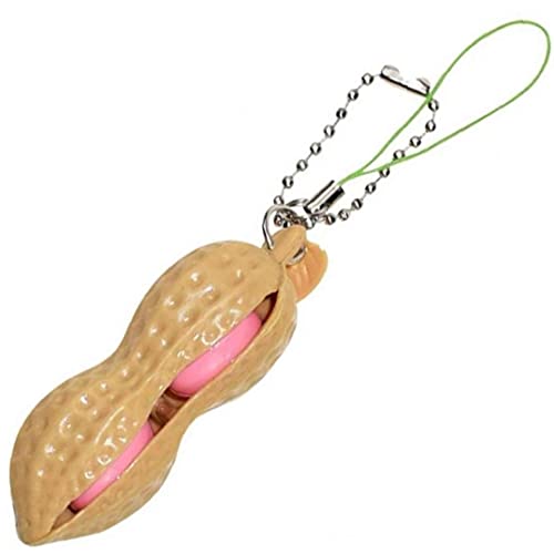 1pc Peanut Squeeze Spielt Keychain Handy-Beutel-Bean Kettenanhänger Ketten Sensory Handgriff Fingertip Spielzeug Stretchy Stress Relief Geschenk von TOSSPER