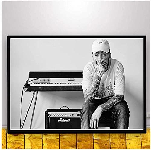 Puzzle 1000 Teile Schwarz Weiß Mac Miller Rapper Hip Hop Sänger Star Poster Kunst für PapierSpielzeug für Erwachsene Dekompressionsspiel von TOSSPER