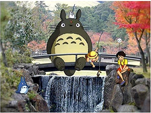 TOSSPER Jigs Puzzle 1000 Teile Ani Mein Nachbar Totoro Poster Papier Kinderspielzeug Compression38 * 26cm von TOSSPER