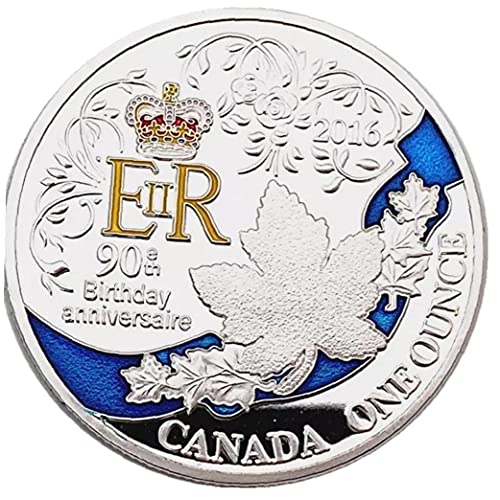 TOSSPER Queen Elizabeth 90. Geburtstag Jahrestag Gedenkmnze Silber Plattiert Souvenir Mnze Festival Medaillon Geschenk fr Sammler Enthusiasten Erwachsene Female ca. 40 mm 1pc x Gedenkmnze von TOSSPER