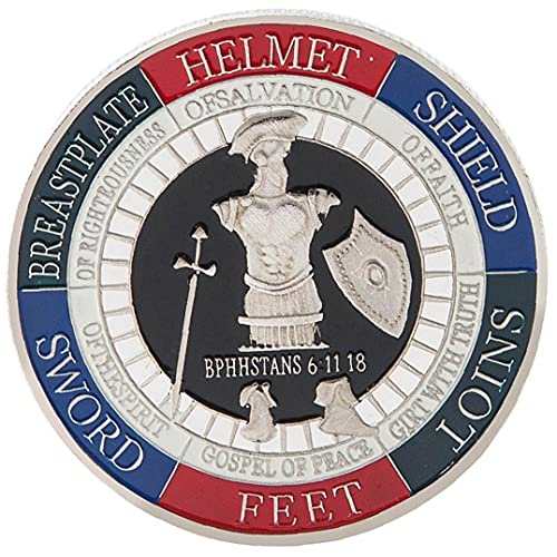 TOSSPER Silber Überzogene Rüstung Von Gott Gedenkwürdigkeit Münze Challenge Münze Souvenir Geschenk Für Freunde von TOSSPER