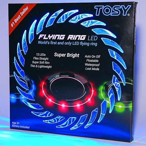 TOSY Fliegender Ring – 12 LEDs, hell, automatisches Aufleuchten, sicher, wasserdicht, leichtes Frisbee, Geschenk zum Geburtstag, Ostern, Weihnachten für Jungen/Mädchen/Kinder TOSY Fliegender Ring – 12 LEDs, hell, automatisches Aufleuchten, sicher, wasserdicht, leichtes Frisbee, Geschenk zum Geburtstag, Ostern, Weihnachten für Jungen/Mädchen/Kinder von TOSY