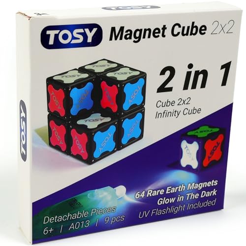 TOSY Magnetwürfel 2x2 – 8 Blöcke, 2-in-1-Spielzeug: 2x2x2-Puzzlewürfel und anpassbarer Unendlichkeitswürfel, Leuchtend, UV-Taschenlampen-Zubehör, Zappel-/STEAM-Magnetkacheln-Spielzeug TOSY Magnetwürfel 2x2 – 8 Blöcke, 2-in-1-Spielzeug: 2x2x2-Puzzlewürfel und anpassbarer Unendlichkeitswürfel, Leuchtend, UV-Taschenlampen-Zubehör, Zappel-/STEAM-Magnetkacheln-Spielzeug von TOSY
