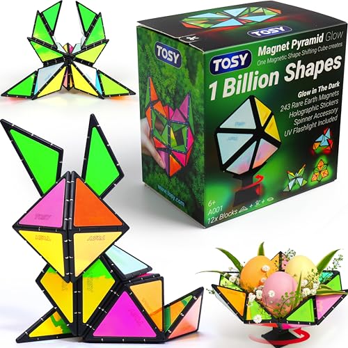 TOSY Magnet Pyramid Glow - 1 Würfel verwandelt Sich in 1 Milliarde Formen, 243 Seltenerdmagnete, leuchtendes Design, Spinner-Zubehör, Zappel-/Puzzle-Spielzeug, Ostern/Valentinstag/Geburtstagsgeschenk TOSY Magnet Pyramid Glow - 1 Würfel verwandelt Sich in 1 Milliarde Formen, 243 Seltenerdmagnete, leuchtendes Design, Spinner-Zubehör, Zappel-/Puzzle-Spielzeug, Ostern/Valentinstag/Geburtstagsgeschenk von TOSY