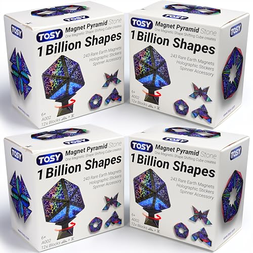 TOSY - Pyramidenstein Magnet, 1 Wanne verwandelt sich in 1 Milliarde Formen (Blumen, Vase) für Mama/sie/Ehefrau, 12 Stück, 243 seltene Erdmagnete, Design Magnetfliesen von TOSY