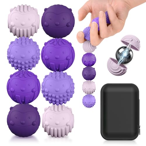 TOSZOLY 8 Stück Magnetische Fidget Toys, Magnetkugeln Stressball Silikon Sensorik Spielzeug, Magnetische Sensorik Bälle, Stressabbau und Entspannung, Haptische Dekompression für Zuhause und Büro,Lila TOSZOLY 8 Stück Magnetische Fidget Toys, Magnetkugeln Stressball Silikon Sensorik Spielzeug, Magnetische Sensorik Bälle, Stressabbau und Entspannung, Haptische Dekompression für Zuhause und Büro,Lila von TOSZOLY