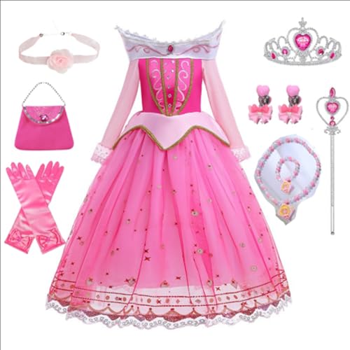 TOSZOLY Prinzessin Kleid Mädchen, Dornröschen Kostüm Kinder, Prinzessin Kleid Mädchen mit Krone, für Geburtstag Party Cosplay Weihnachten Halloween Karneval TOSZOLY Prinzessin Kleid Mädchen, Dornröschen Kostüm Kinder, Prinzessin Kleid Mädchen mit Krone, für Geburtstag Party Cosplay Weihnachten Halloween Karneval von TOSZOLY