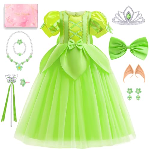 TOSZOLY Tinkerbell Kostüm Kinder, Tinkerbell Kleid Mädchen Prinzessin Kostüm mit Krone Zauberstab, Feen kostüm Märchenkostüm für Karneval, Geburtstag, Halloween, Faschingskostüme TOSZOLY Tinkerbell Kostüm Kinder, Tinkerbell Kleid Mädchen Prinzessin Kostüm mit Krone Zauberstab, Feen kostüm Märchenkostüm für Karneval, Geburtstag, Halloween, Faschingskostüme von TOSZOLY