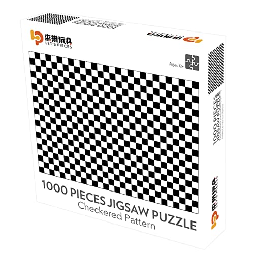 TOTHDATE 1000 Teile Schachbrettmuster Puzzle, 70x50cm Schwarz Weiss Jigsaw Puzzles Herausforderung Puzzle Schwieriges Puzzle Rahmen Puzzle für Erwachsene Kinder 14+ von TOTHDATE