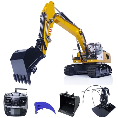 1/14 946 9CH Tracked RC Hydraulischer Bagger Modell montiert Metall Klappschale Eimer Ripper mit RC Controller, ohne Lichtsystem Soundsystem Akku und Ladegerät von TOUCAN RC HOBBY