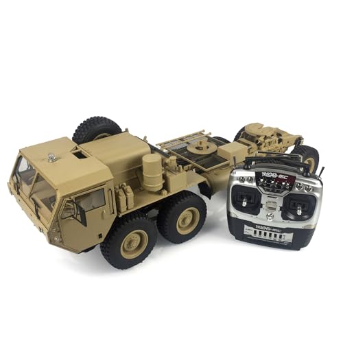 8x8 RC Military Truck 1/12 HG P802 Radio Control Car Metal Chassis Sounds Lights (Light Yellow-RTR) von TOUCAN RC HOBBY