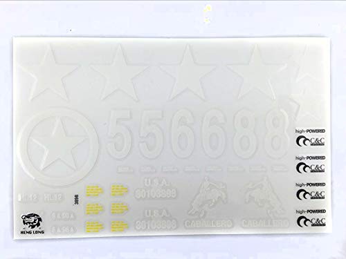 Dekoration Aufkleber Sticker für Henglong 1/16 USA M4A3 Sherman RC Panzer 3898 von TOUCAN RC HOBBY