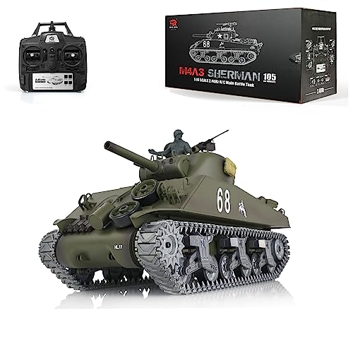 Henglong 1/16 Customized 7.0 M4A3 Sherman RC Panzer 3898 360 ° Turm Metallschienen von TOUCAN RC HOBBY