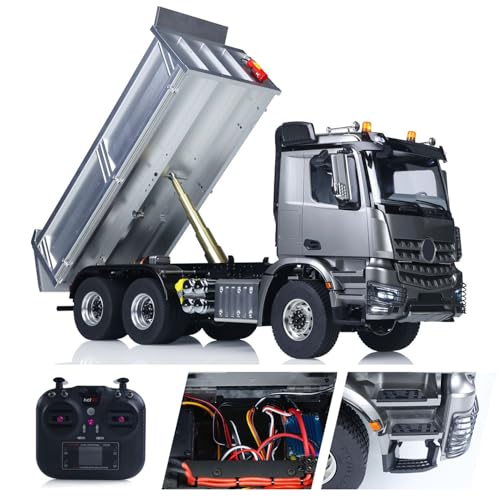 TOUCAN RC HOBBY 1/14 3348 RC Hydraulischer Muldenkipper 2025 Typ 6WD Fernbedienung Kipper Fast Vollmetall Chassis 2 Gang Dumper Auto Licht Sound von TOUCAN RC HOBBY