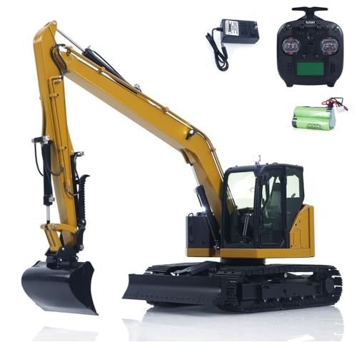 TOUCAN RC HOBBY 1/14 C308 RC Hydraulikbagger, 4 Ventile, ferngesteuertes Baufahrzeug, verlängerter Arm, bürstenloser Motor, kein Geräusch, Ladegerät von TOUCAN RC HOBBY