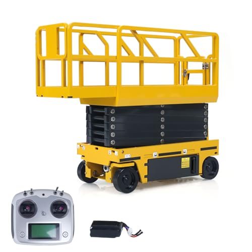 TOUCAN RC HOBBY 1/14 Cut Metall RC Hydraulische Scherenhebebühne Selbstfahrende Warnleuchte Fernbedienung Industriemodell Flysky I6S Radio Für Besonderes Geschenk von TOUCAN RC HOBBY