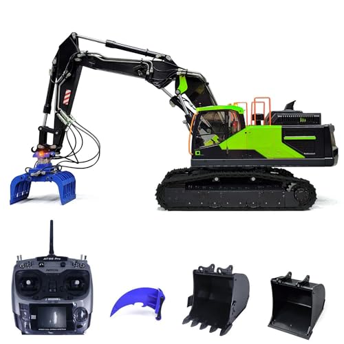 TOUCAN RC HOBBY 1/14 Dreiteilige Ausleger Raupe EC380 Hydraulikbagger-3 Hydraulikbagger-mit Blauer Hydraulikklemme kleine Schaufel Große Schaufel Looser Fernsteuerung von TOUCAN RC HOBBY