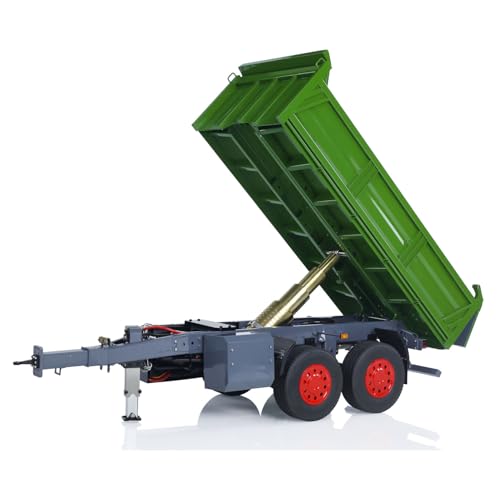 TOUCAN RC HOBBY 1/14 LESU 2 Achsen RC Metall Anhänger Fernbedienung Hydraulische Dump Anhänger für Traktor LKW Kipper Funkgesteuertes LKW-Modell von TOUCAN RC HOBBY