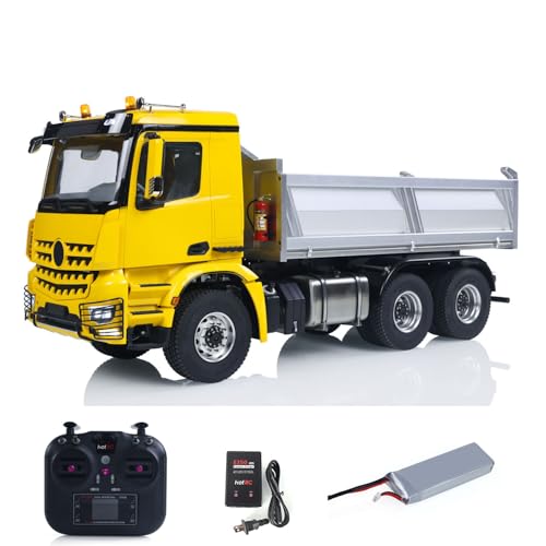 TOUCAN RC HOBBY 1/14 RC Hydraulikkipper 6x6 Metallchassis 2-Gang-Kipper ferngesteuertes Kipperauto Keine Sperre Licht Ton Funk Batterie RTR-Modellauto von TOUCAN RC HOBBY