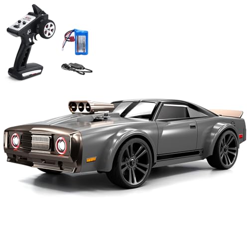 TOUCAN RC HOBBY 1/16 2,4 GHz Fernbedienung Hochgeschwindigkeits-Driftauto 35 km/h 4 * 4 RC Muscle Car Q142 3-Gang-RTR-Fahrzeug Bürstenmotor LED Angel Eyes Outdoor von TOUCAN RC HOBBY