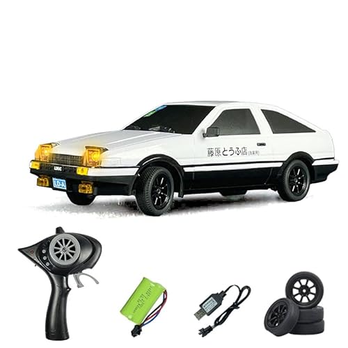 TOUCAN RC HOBBY 1/18 LDRC 2.4G Ferngesteuertes Drift Auto AE86 RWD Rennfahrzeuge Hight Speed 10KM/H Flip Light mit Akku USB Charge Mini Geschenke von TOUCAN RC HOBBY