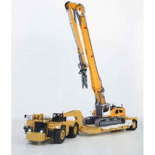 TOUCAN RC HOBBY 1/20 RC Metall Heavy Duty Hydraulischer Bergbau Anhänger Fernbedienung Schweres Engineering Fahrzeug für Bergbau Bagger Bulldozer Modell von TOUCAN RC HOBBY