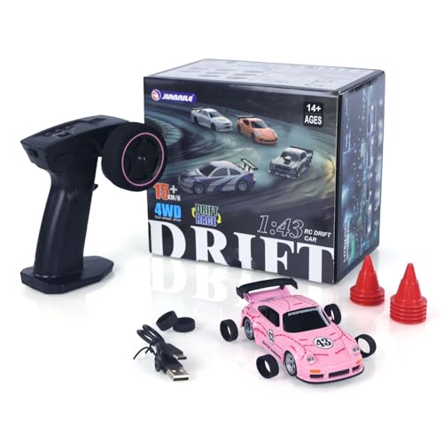 TOUCAN RC HOBBY 1/43 2.4G Funks teuerung Drift Auto Rennfahrzeuge Hochgeschwindigkeits 15 KM/H 4WD Mini-Autobatterie-Leuchten RTR Kinder Spielzeug Geschenk von TOUCAN RC HOBBY