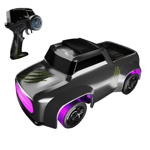 TOUCAN RC HOBBY 1/64 RC MINI Hochgeschwindigkeits-Desktop-Driftauto Q197 2,4-GHz-Fernbedienung Allradautomodell RTR-Batterie Bunte Lichter im Freien von TOUCAN RC HOBBY
