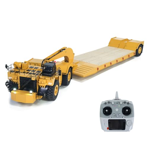 TOUCAN RC HOBBY 1,8 Meter lang! Metall 1/20 RC Hochleistungs-Hydraulik-Bergbauanhänger C739D PRO Schwanenhalsauto Ferngesteuertes Baufahrzeug von TOUCAN RC HOBBY