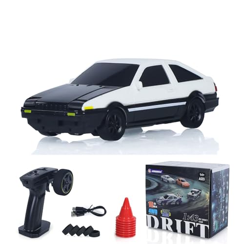 TOUCAN RC HOBBY 1:43 Hochgeschwindigkeits 2.4G Fernbedienung Rennwagen AE86 RC Drift Fahrzeug 4WD RTR Mini Modell Auto Spielzeug Radio Batterie von TOUCAN RC HOBBY