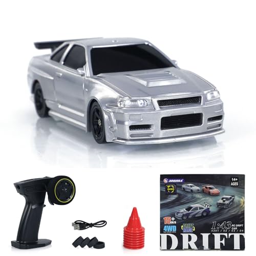 TOUCAN RC HOBBY 1:43 Ready to Run Rennauto Gyro Drift Auto 4WD Verkehrskegel Mini Spielzeug für Jungen Outdoor-Enthusiasten Modell von TOUCAN RC HOBBY