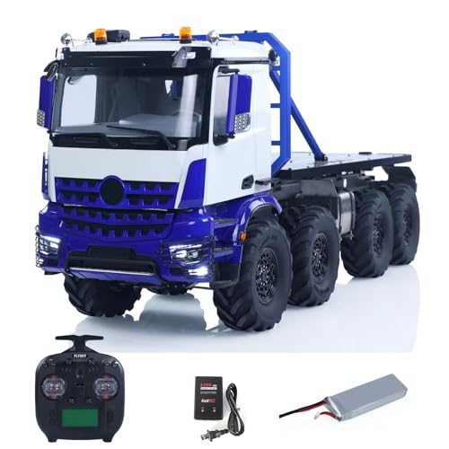 TOUCAN RC HOBBY 2,4G 2-Gang-Geländewagen 1/14 RC Rock Crawler 3363 8 * 8 Funkgesteuertes Pritschenauto Rotierendes Licht Metallchassis Sound Batterie Outdoor von TOUCAN RC HOBBY