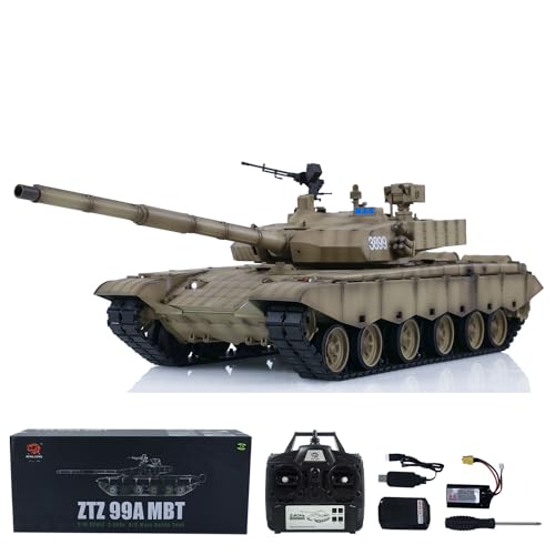TOUCAN RC HOBBY 2.4G Henglong 1/16 Yellow 7.0 Plastic Chinese 99A RTR RC Tank 3899A 360° Turret von TOUCAN RC HOBBY