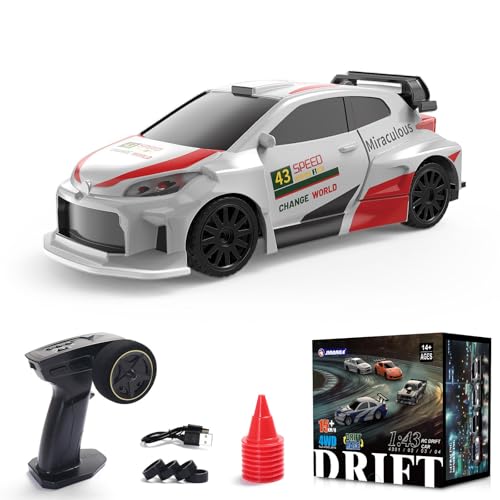 TOUCAN RC HOBBY 2.4GHz 1:43 RC Drift Car Hochgeschwindigkeit 4WD Rennfahrzeuge RTR Mini Auto Spielzeugmodell Radio Batterie Lichter Gyroskop von TOUCAN RC HOBBY