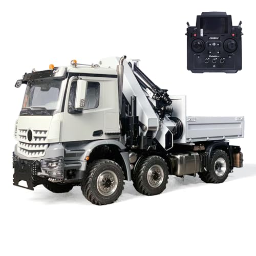 TOUCAN RC HOBBY 4151 AK Metall 1/14 RC Sattelzugmaschine mit hydraulischem Kran, Auslegerarm, Schaufel, 6 x 6 Ferngesteuertes Farmauto, 3-Gang-Modell, LKW-Sound für Hobby von TOUCAN RC HOBBY