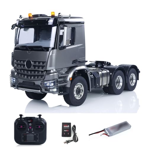 TOUCAN RC HOBBY 6X6 LKW-Auto 1/14 RC Sattelzugmaschine Funkbatterie RTR Metall Keine Sperrdifferentialachsen 2-Gang-Getriebe für Sattelauflieger Outdoor-Enthusiasten-Modell von TOUCAN RC HOBBY