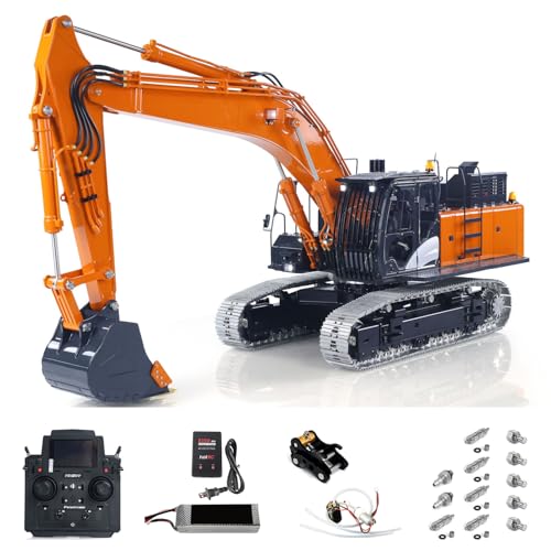 TOUCAN RC HOBBY 90% Metall LESU 1/14 RC Hydraulikbagger Aoue ZX490 RTR Fernbedienung 2Arms Heavy Digger Modell PL18EV Lite Licht Sound Rauch Für Hobby von TOUCAN RC HOBBY