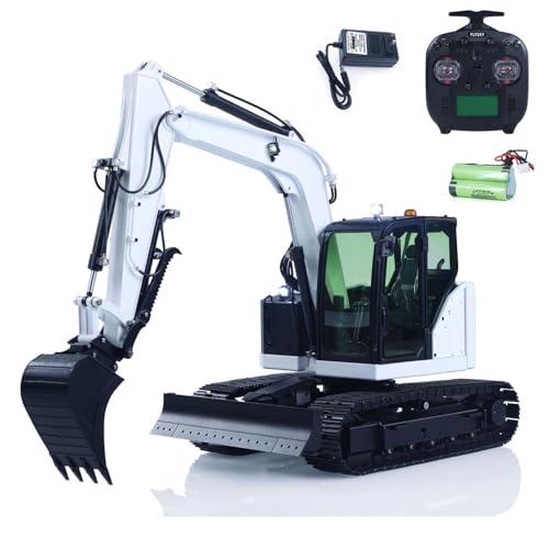 TOUCAN RC HOBBY C308 1/14 RC Hydraulikbagger, 4 Ventile, 2 Arme, funkgesteuerter Bagger, Modell für Erwachsene, verbesserte Version, Metalleimer, elektrisches Heben von TOUCAN RC HOBBY