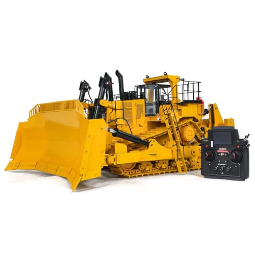 TOUCAN RC HOBBY D11T 1/10 RC Hydraulischer Bulldozer Hochleistungs-Metall-Funksteuerung riesige Bulldozer 3 Heckpflüge Ton Licht Raucheinheit Flysky PL18EV-Fernbedienung von TOUCAN RC HOBBY