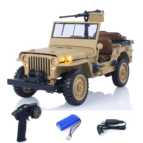 TOUCAN RC HOBBY HG 1/14 2,4GHz Cabrio Ferngesteuertes Militärfahrzeug HG4 58 RC Geländewagen 4WD Kampfmodell 2-Gang Akku Funk Perfekt für EIN besonderes Geschenk (Auf Lager aus Deutschland) von TOUCAN RC HOBBY