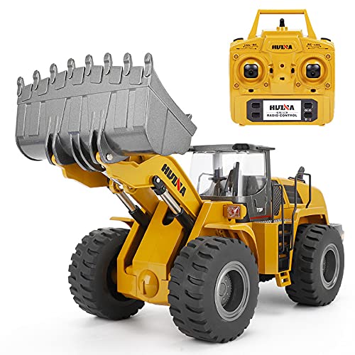 TOUCAN RC HOBBY HUINA 1/14 10-Kanal-Lader Spielzeug 583 Fernbedienung LKW Modellauto Geschenk 2,4G Fernbedienung 10-Kanal Licht Ton USB-Ladekabel von TOUCAN RC HOBBY