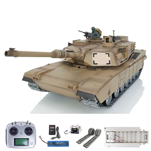 TOUCAN RC HOBBY Heng Long 1/16 Vollmetall Chassis RTR RC Panzer 3918 M1A2 Abrams TK16 Mainboard Smoke 360° 3800MAH Akku Flysky I6S Radio für 14 Jahre von TOUCAN RC HOBBY